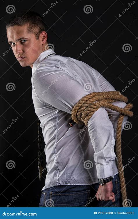 man tied up